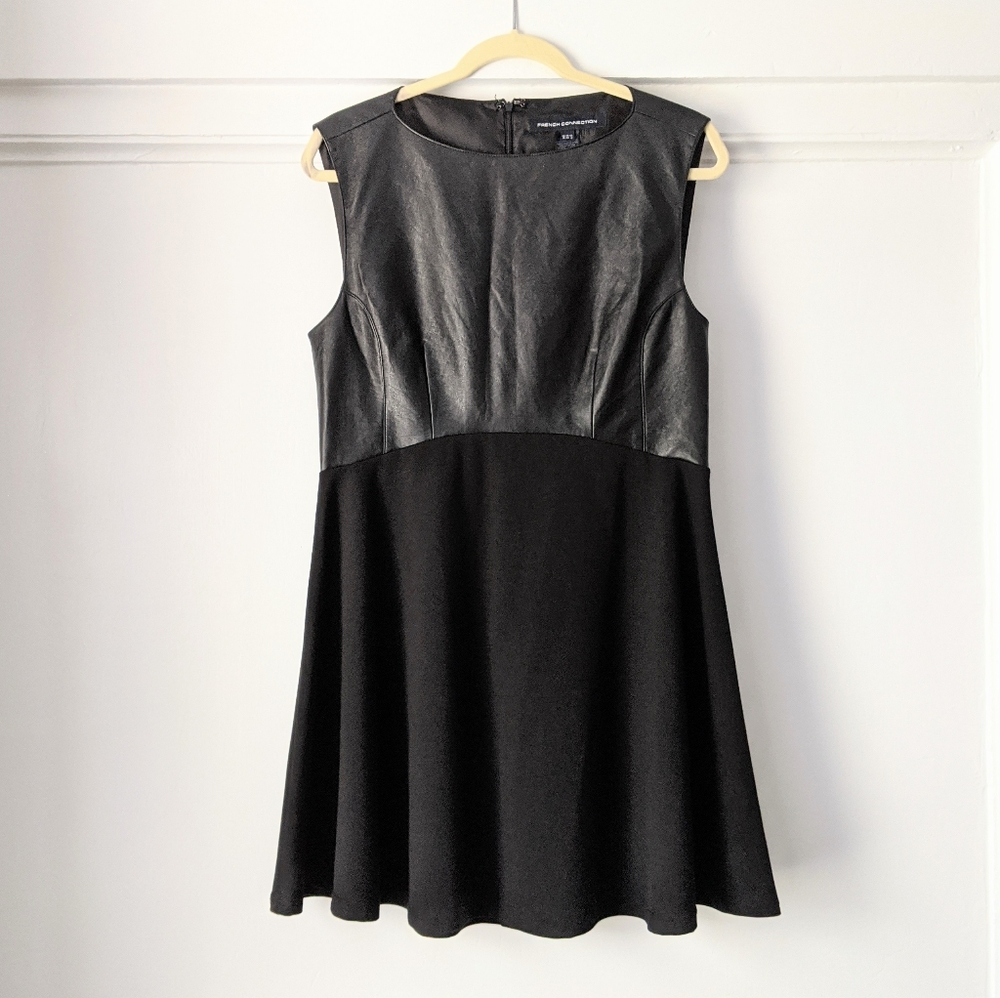 French Connection Vegan Faux Leather Dress Size 12